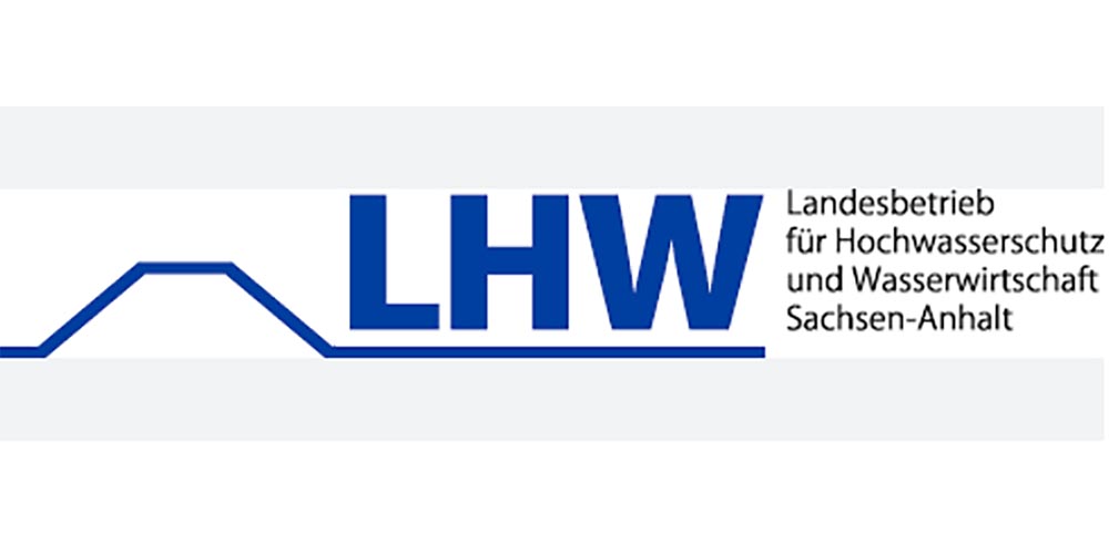 Logo des LHW, LHW = Landesbetrieb für Hochwasserschutz und Wasserwirtschaft Sachesen-Anhalt