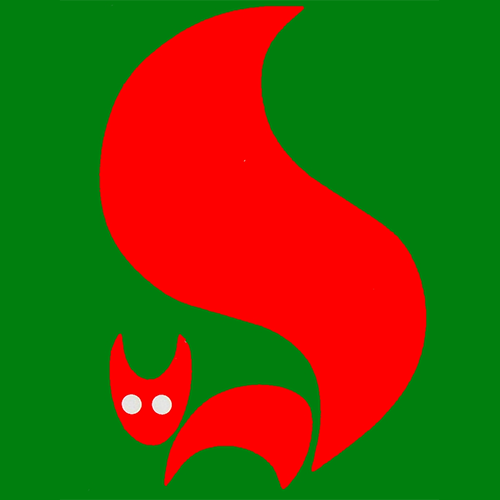 Logo des Waldbrandschutzes, rotes Eichhörnchen
